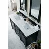 James Martin Vanities Brittany 60in Double Vanity, Black Onyx w/ 3 CM Arctic Fall Solid Surface Top 650-V60D-BKO-3AF
